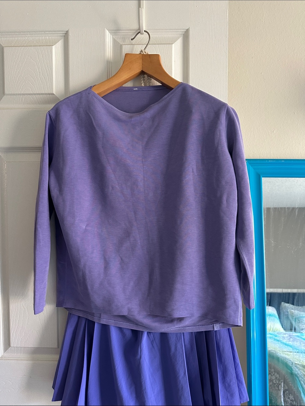 Lululemon back in action Lavender Purple Casual Crewneck Top